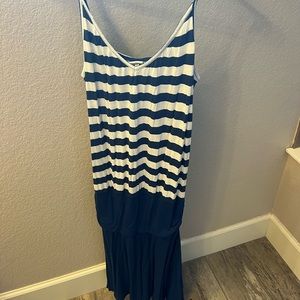 Summer woman’s blue and white dress
